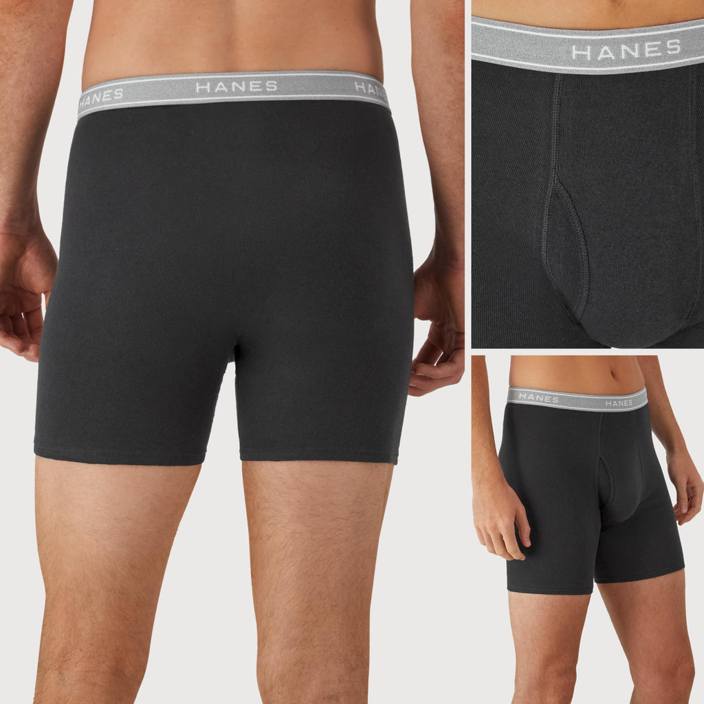 Hanes mens Underwear Boxer Briefs Pack, Cool & Breathable Cotton Moisture-wicking Underwear for Men, No Ride Up - P's One-Stop Shop 