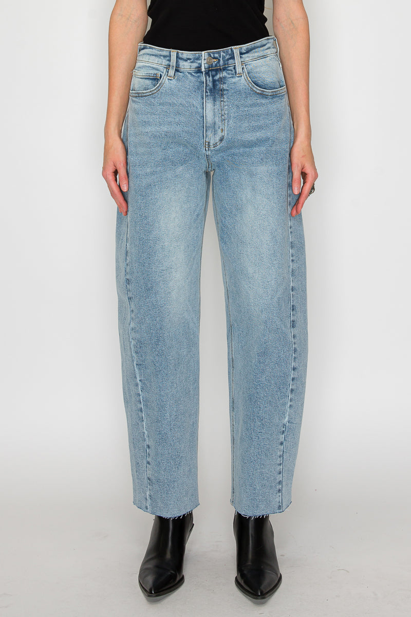 Harlow High Waisted Barrel Jeans Blue by Artemis - P's One-Stop Shop 