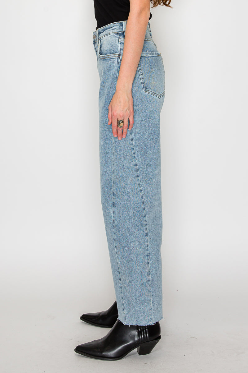 Harlow High Waisted Barrel Jeans Blue by Artemis - P's One-Stop Shop 
