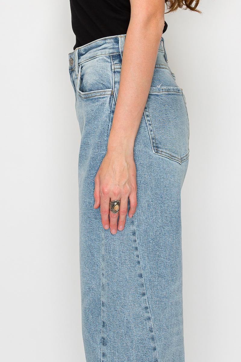 Harlow High Waisted Barrel Jeans Blue by Artemis - P's One-Stop Shop 