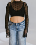 Heart Mesh Mock Neck Halftee - P's One-Stop Shop 