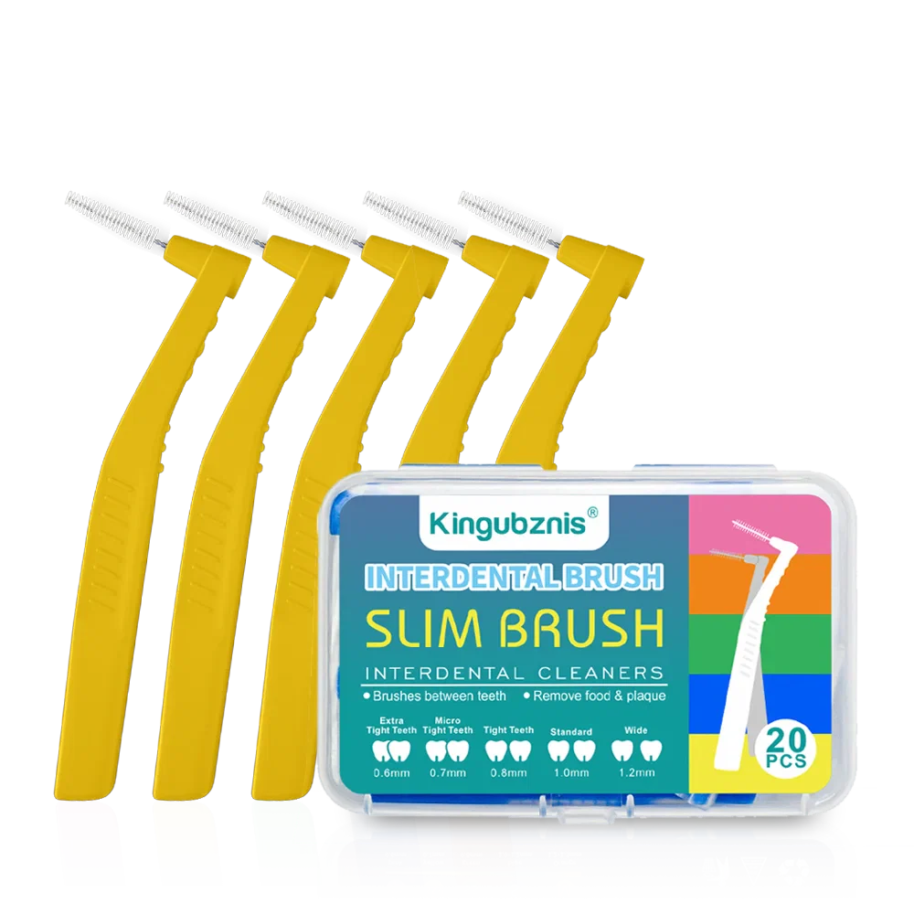 Interdental Brush 20-Pack - Soft Mini Brushes with Dust Cover for Orthodontic and Dental Cleaning - P's One-Stop Shop 