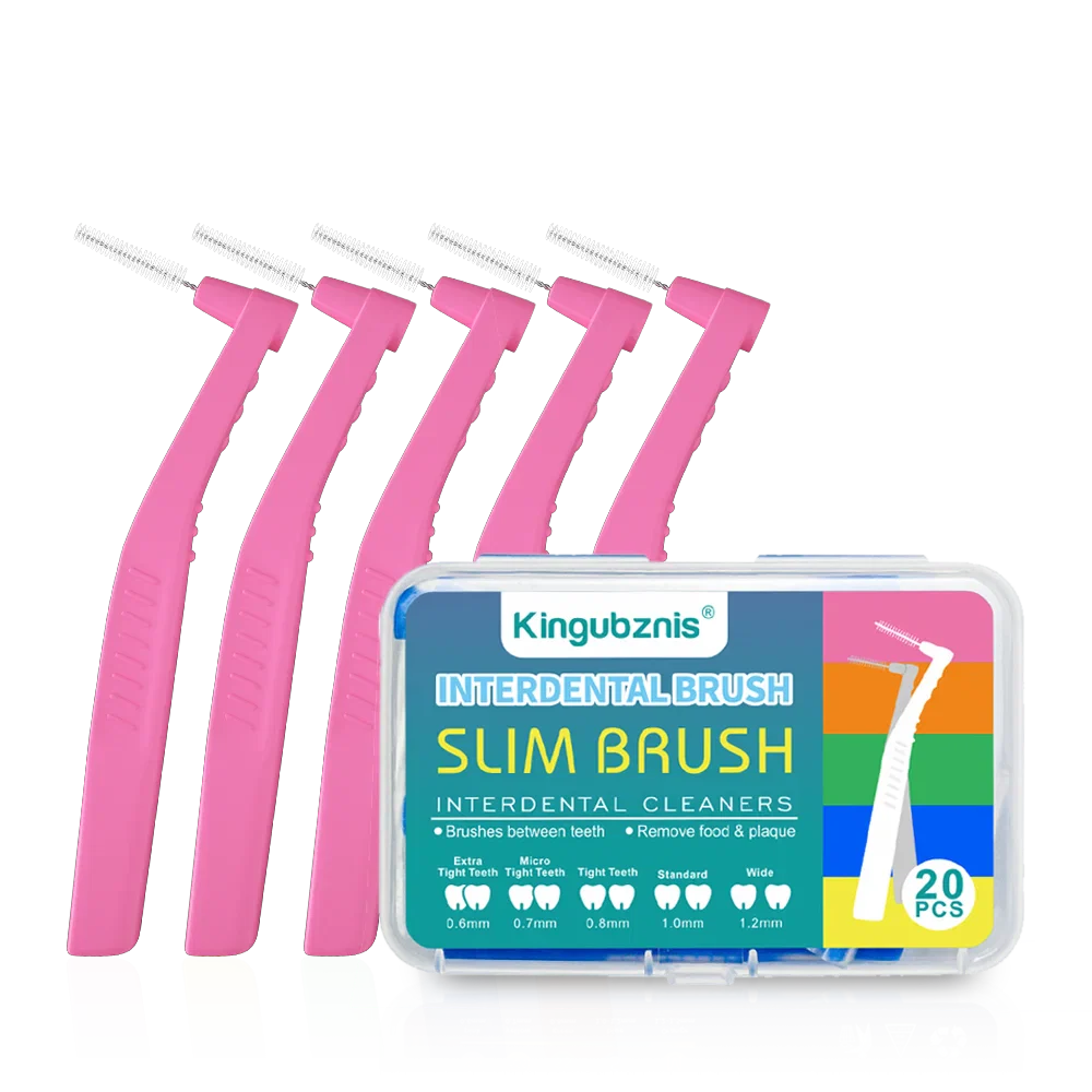 Interdental Brush 20-Pack - Soft Mini Brushes with Dust Cover for Orthodontic and Dental Cleaning - P's One-Stop Shop 
