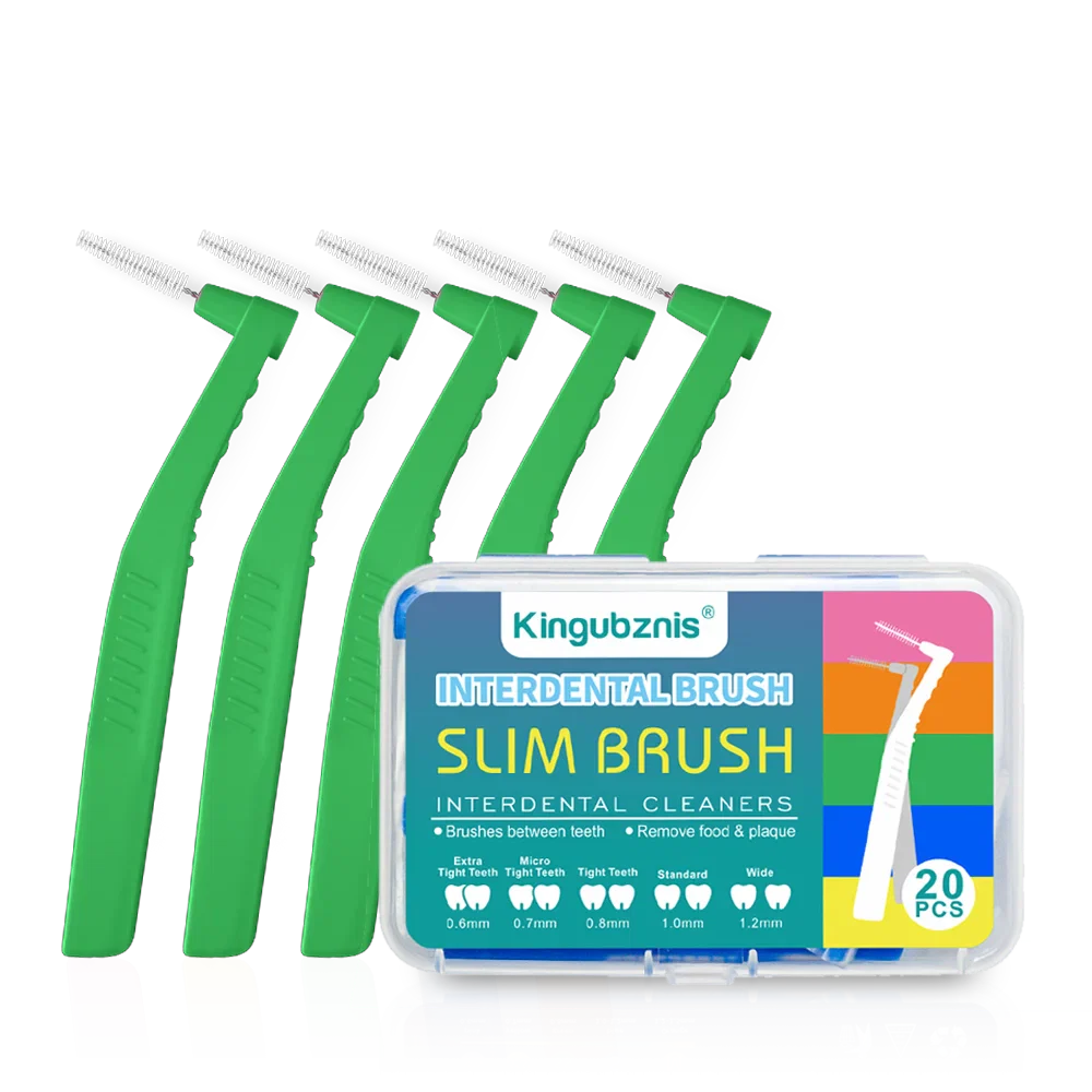 Interdental Brush 20-Pack - Soft Mini Brushes with Dust Cover for Orthodontic and Dental Cleaning - P's One-Stop Shop 