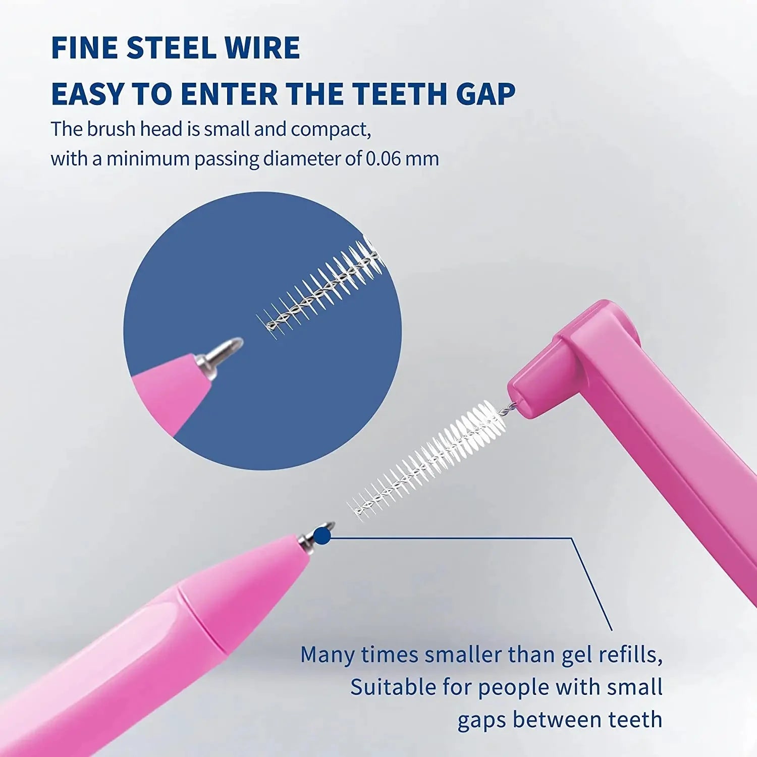 Kingubznis 20pcs  Interdental Brush For Dental Orthodontics Clean Between Teeth Cleaning Tools Soft Mini Brush With Dust Cover - P's One-Stop Shop 