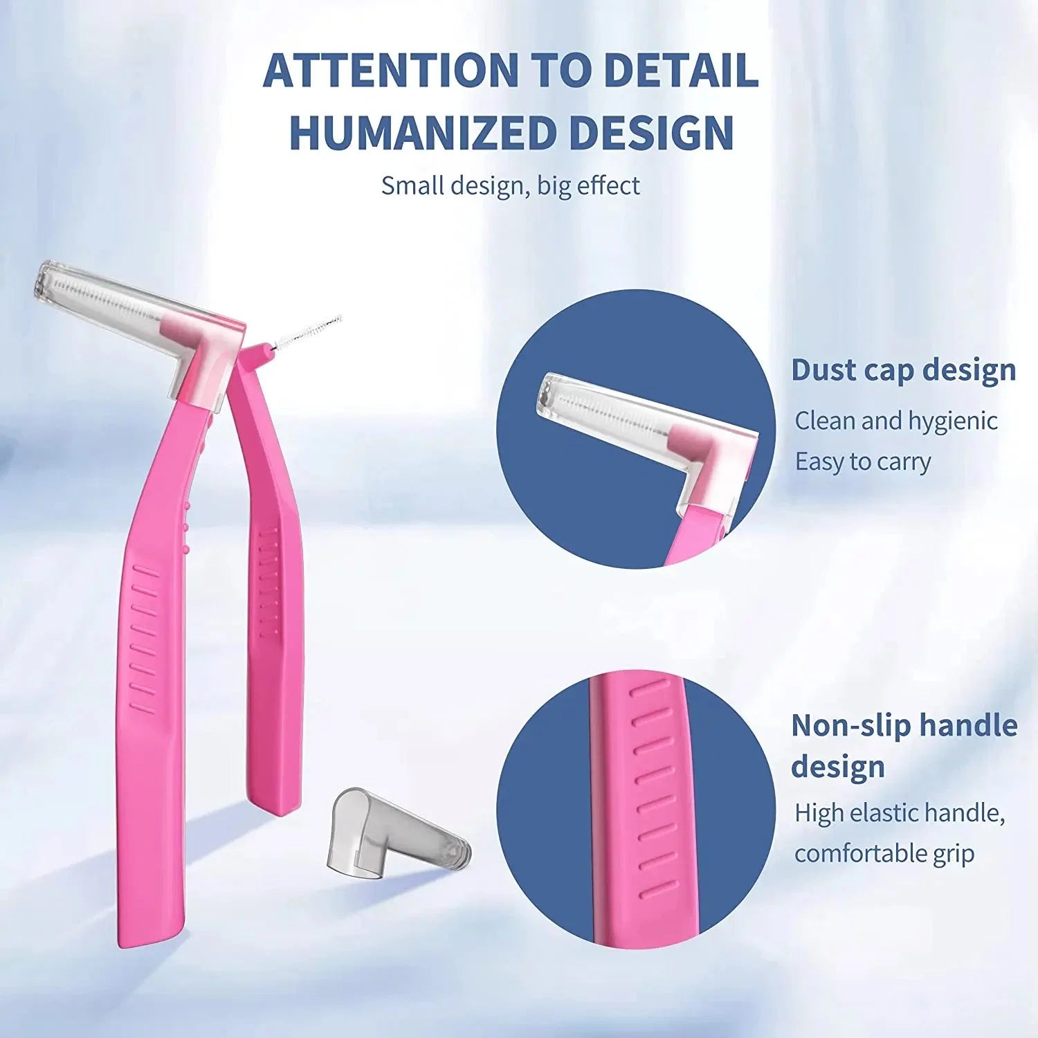 Kingubznis 20pcs  Interdental Brush For Dental Orthodontics Clean Between Teeth Cleaning Tools Soft Mini Brush With Dust Cover - P's One-Stop Shop 