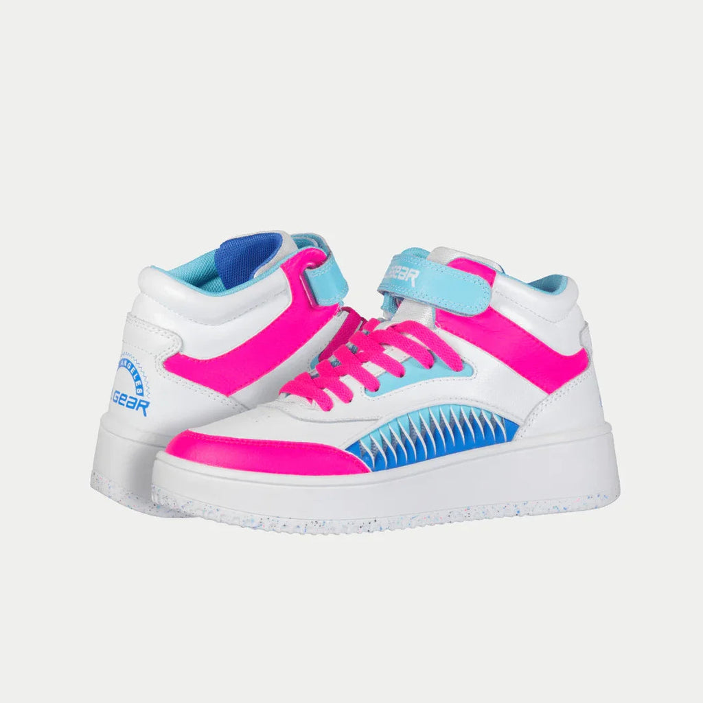 LA Gear Kids Flame Hightop | White x Pink x Blue - P's One-Stop Shop 