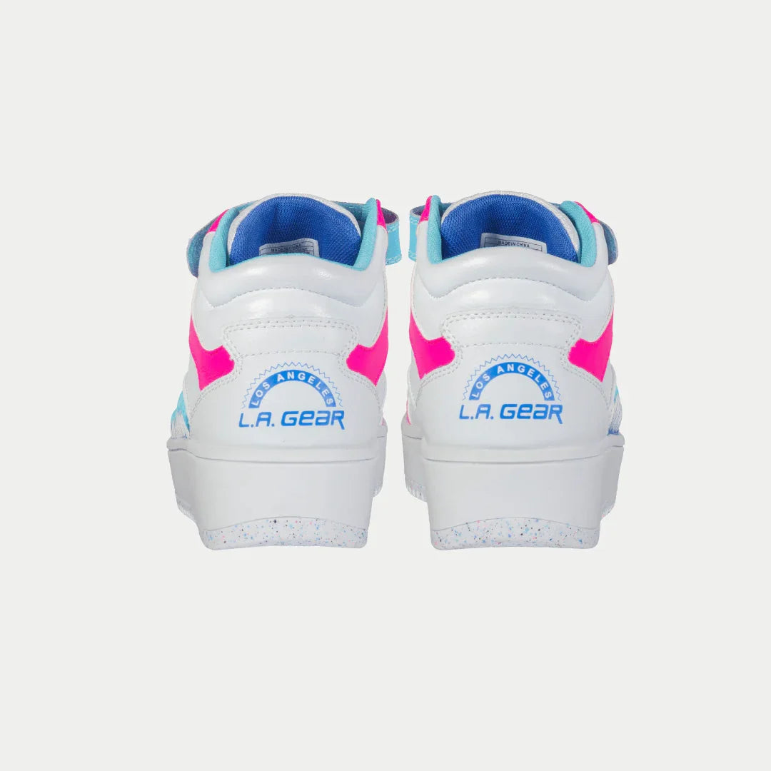 LA Gear Kids Flame Hightop | White x Pink x Blue - P's One-Stop Shop 