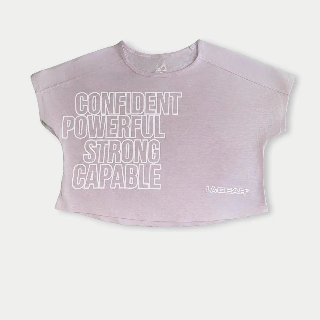 LA Gear Women’s Cropped Logo Tee | Lavender-Pink - P's One-Stop Shop 