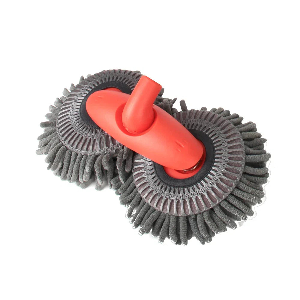 LEIBOO Car Washer Mop Foam Wash Chenille Brush Double Brush Head Roof Window Cleaning Maintenance Three-Section Telescopic Mop - P's One-Stop Shop 