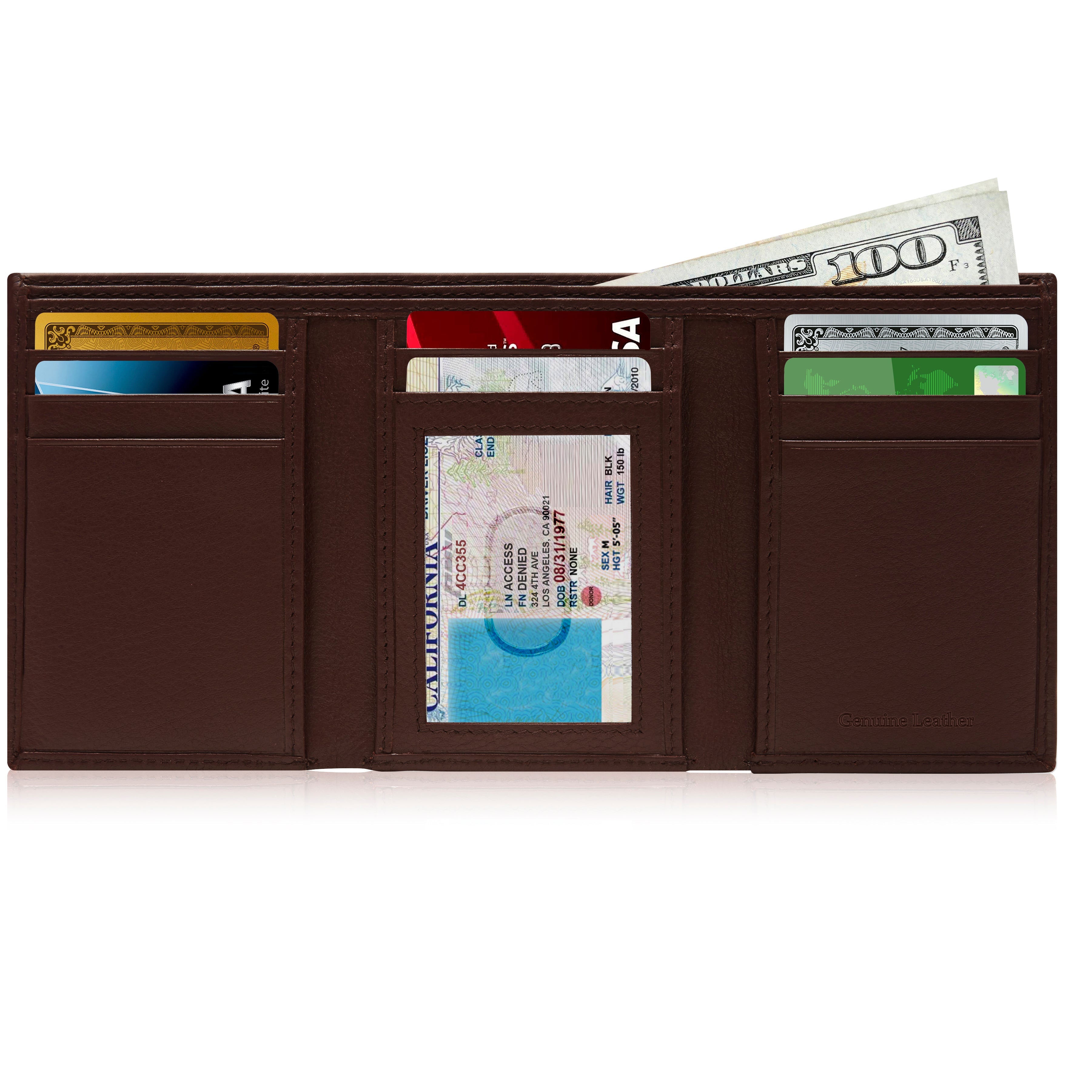 Leather Trifold Wallet - P's One-Stop Shop 