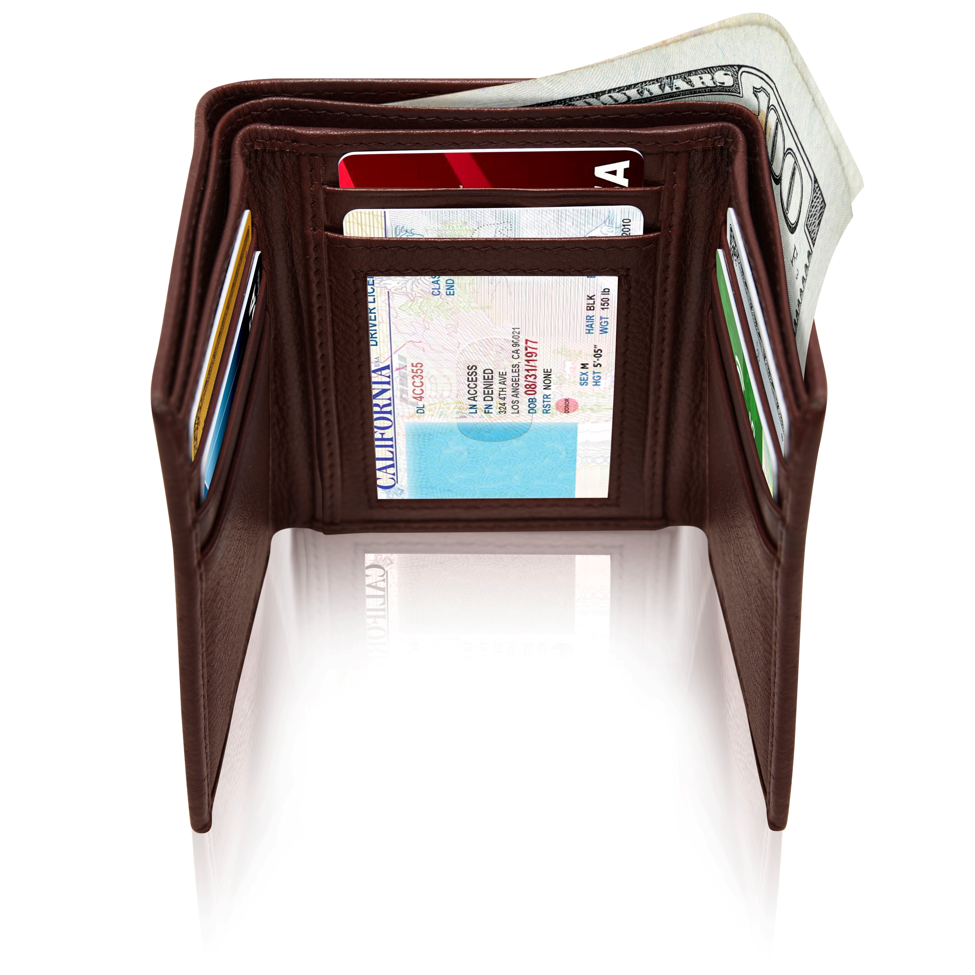 Leather Trifold Wallet - P's One-Stop Shop 
