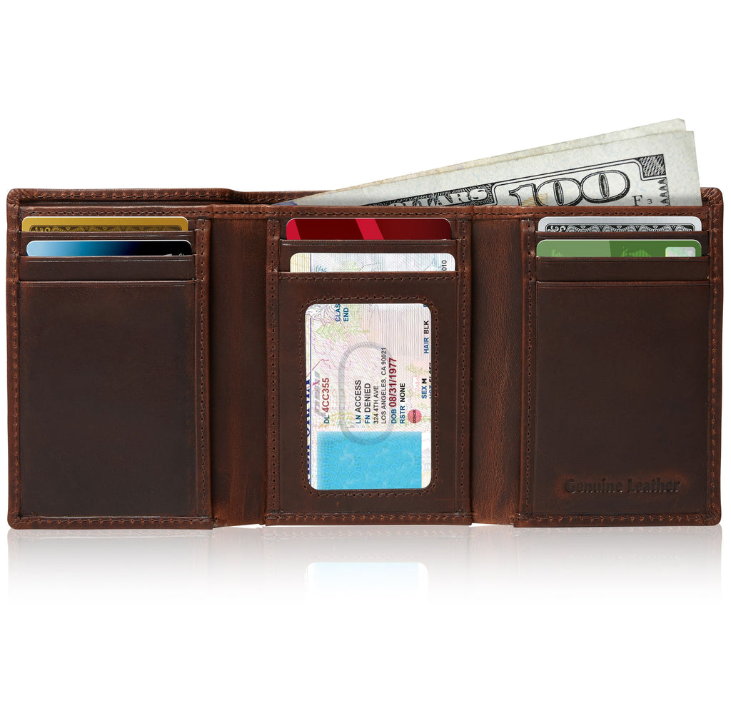 Leather Trifold Wallet - P's One-Stop Shop 
