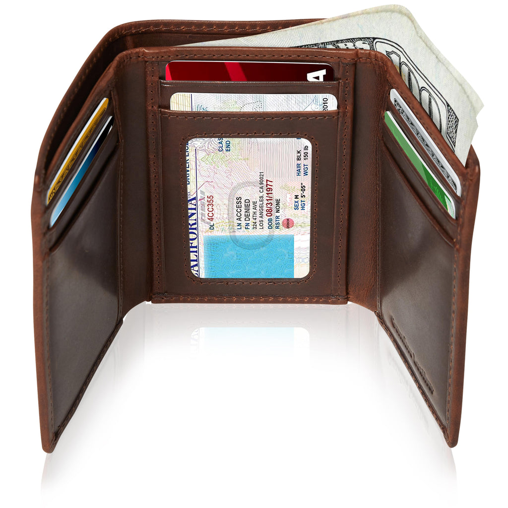 Leather Trifold Wallet - P's One-Stop Shop 