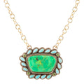 Legacy Lime Green and Blue Turquoise Golden Pendant Necklace - P's One-Stop Shop 