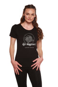Life Happens Printed Women's Bamboo/Cotton Short Sleeve Scoop Neck T-Shirt - P's One-Stop Shop 