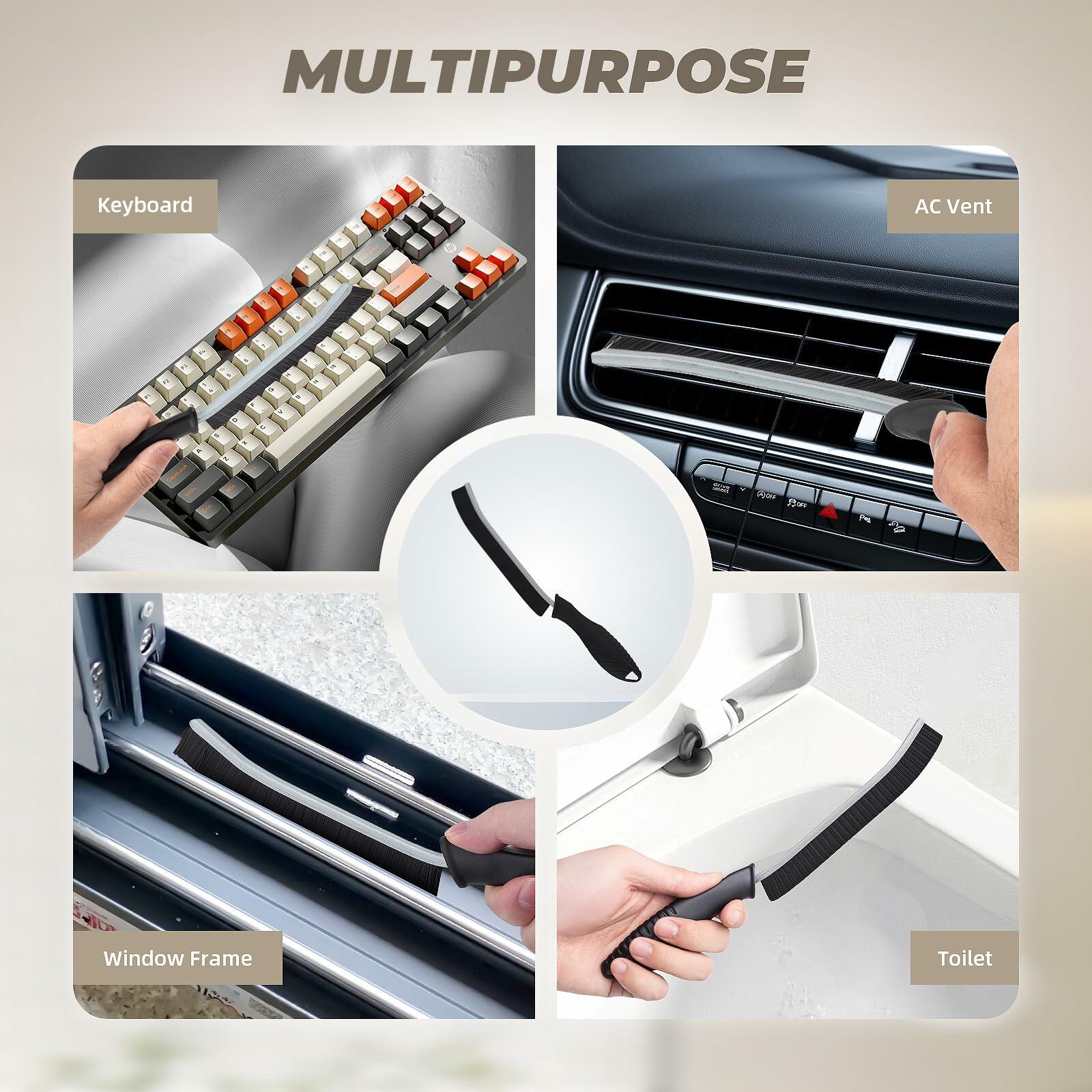 [Like New] KMOSENIA Crevice Cleaning Brush Set, Wire Brushes, Black/White, 3 pcs - P's One-Stop Shop 