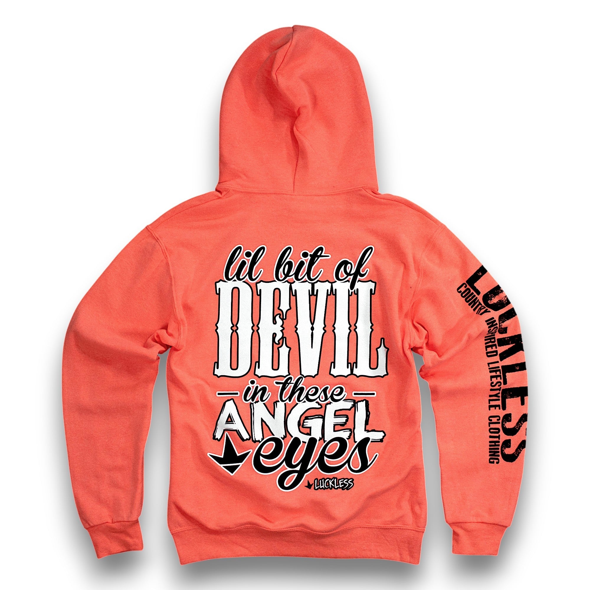 Lil Bit Of Devil in these Angel Eyes Hoodie - P's One-Stop Shop 