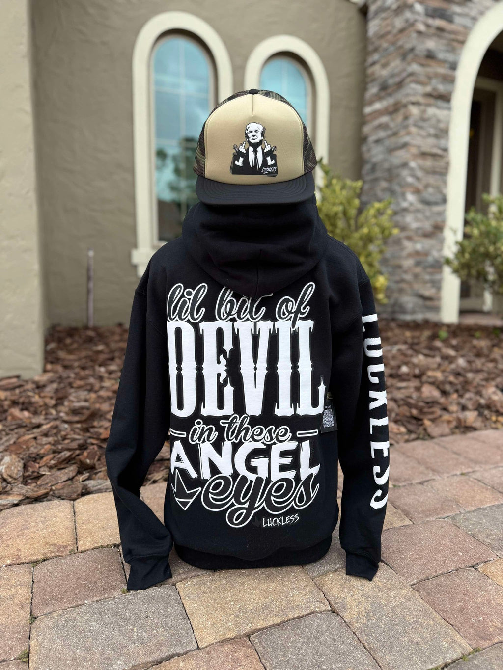 Lil Bit Of Devil in these Angel Eyes Hoodie - P's One-Stop Shop 