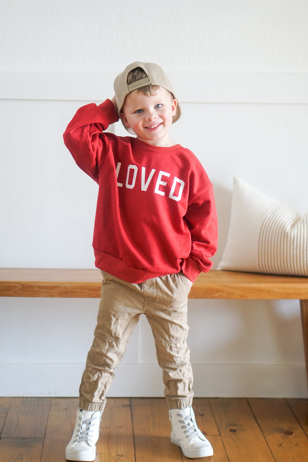 Loved Crewneck Sweatshirt - Red or Pink - P's One-Stop Shop 