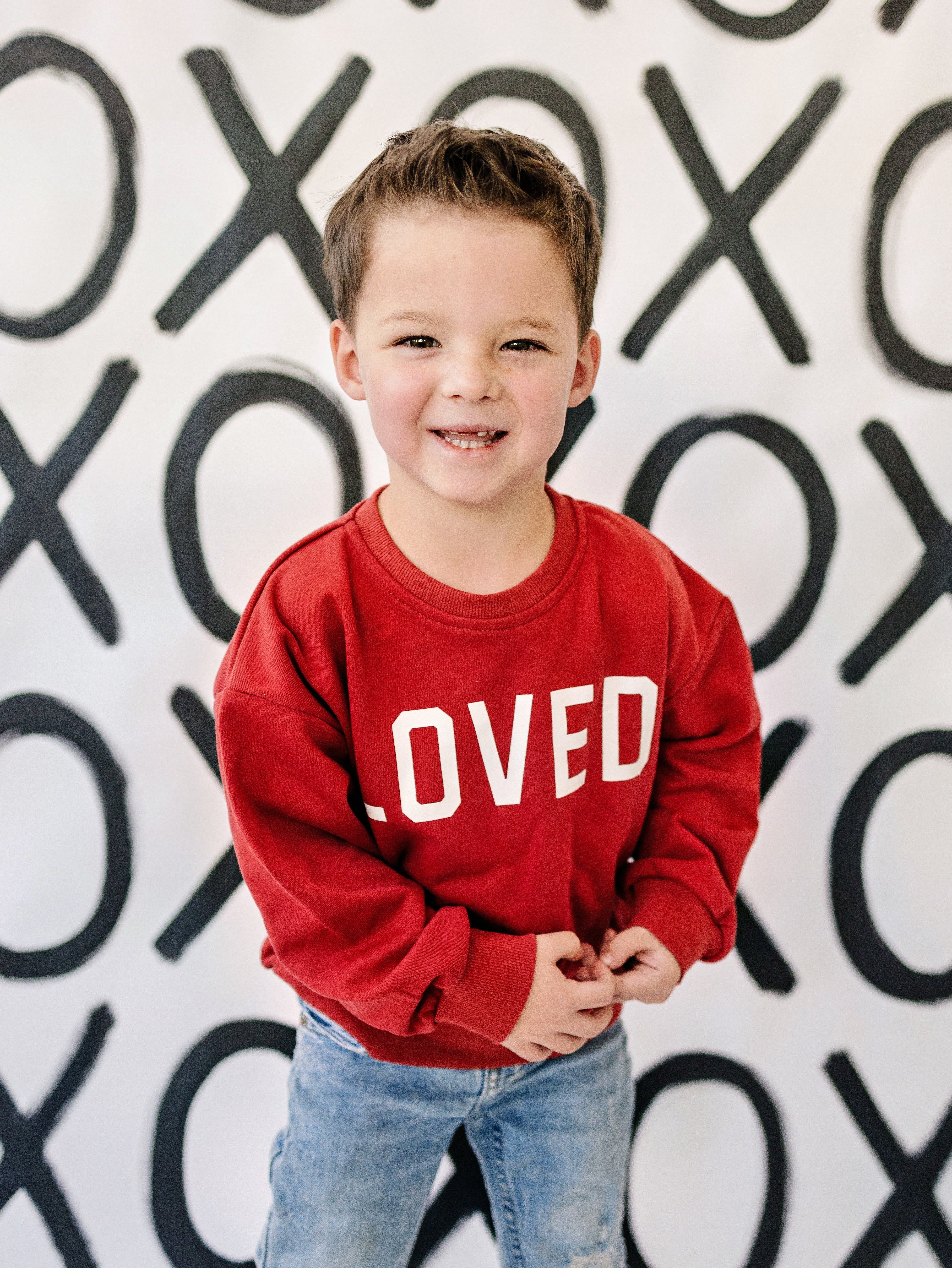 Loved Crewneck Sweatshirt - Red or Pink - P's One-Stop Shop 