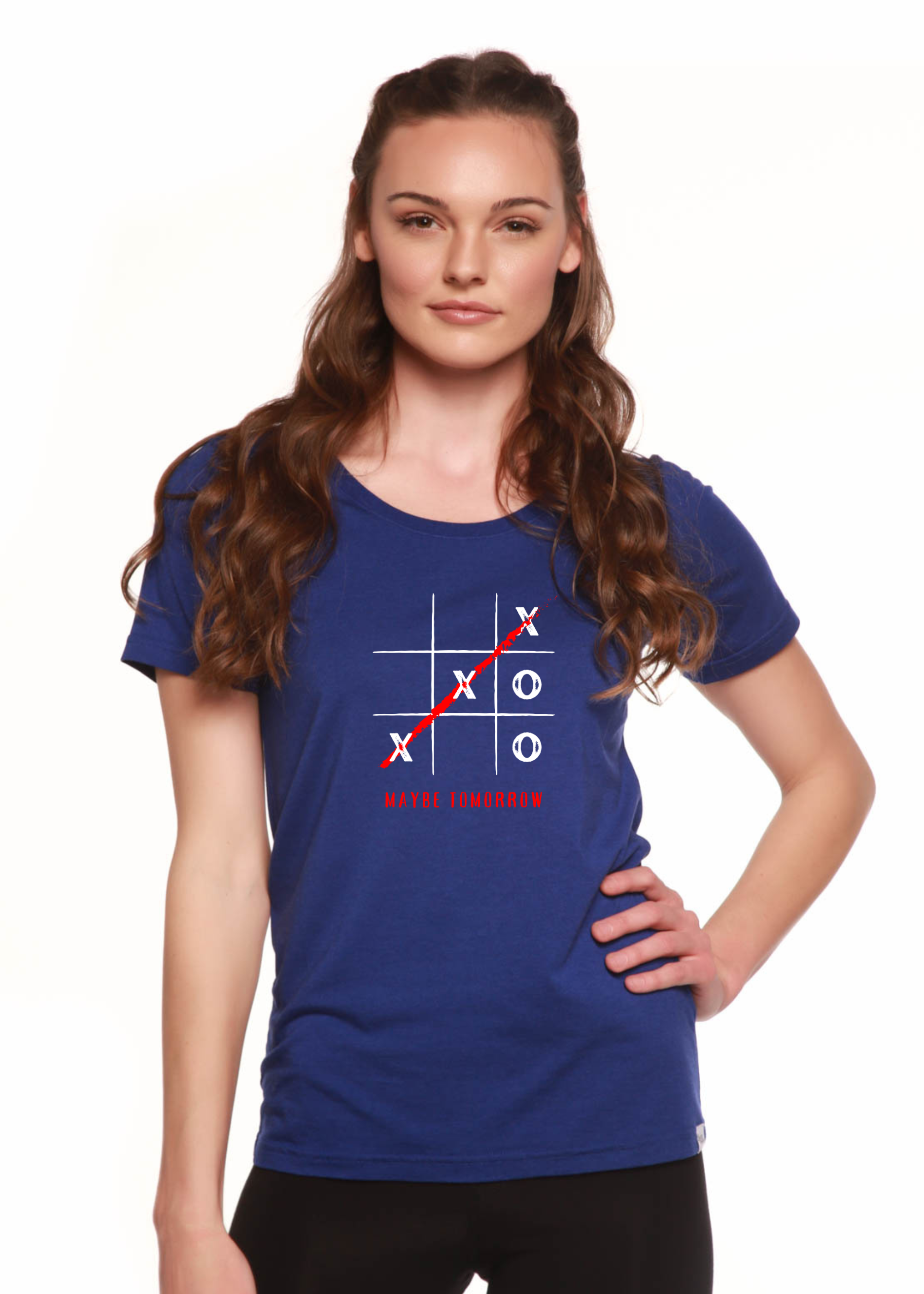 Maybe Tomorrow Women's Bamboo Sleeve Scoop Neck Graphic T-Shirt - P's One-Stop Shop 