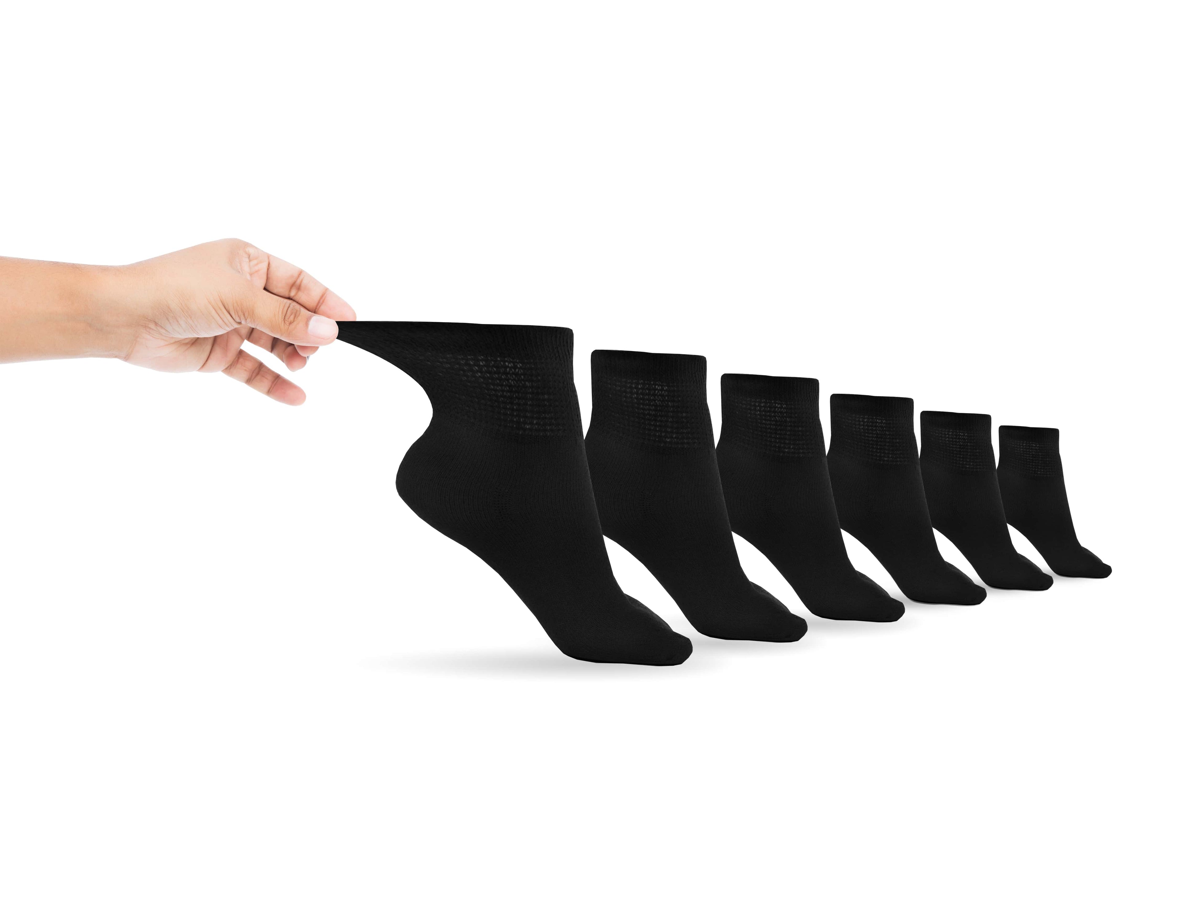 Men's Cotton Diabetic Ankle Socks (6 Pair) - P's One-Stop Shop 