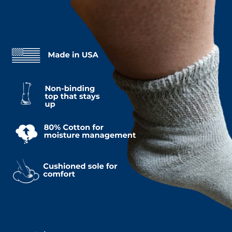 Men's Cotton Diabetic Ankle Socks (6 Pair) - P's One-Stop Shop 