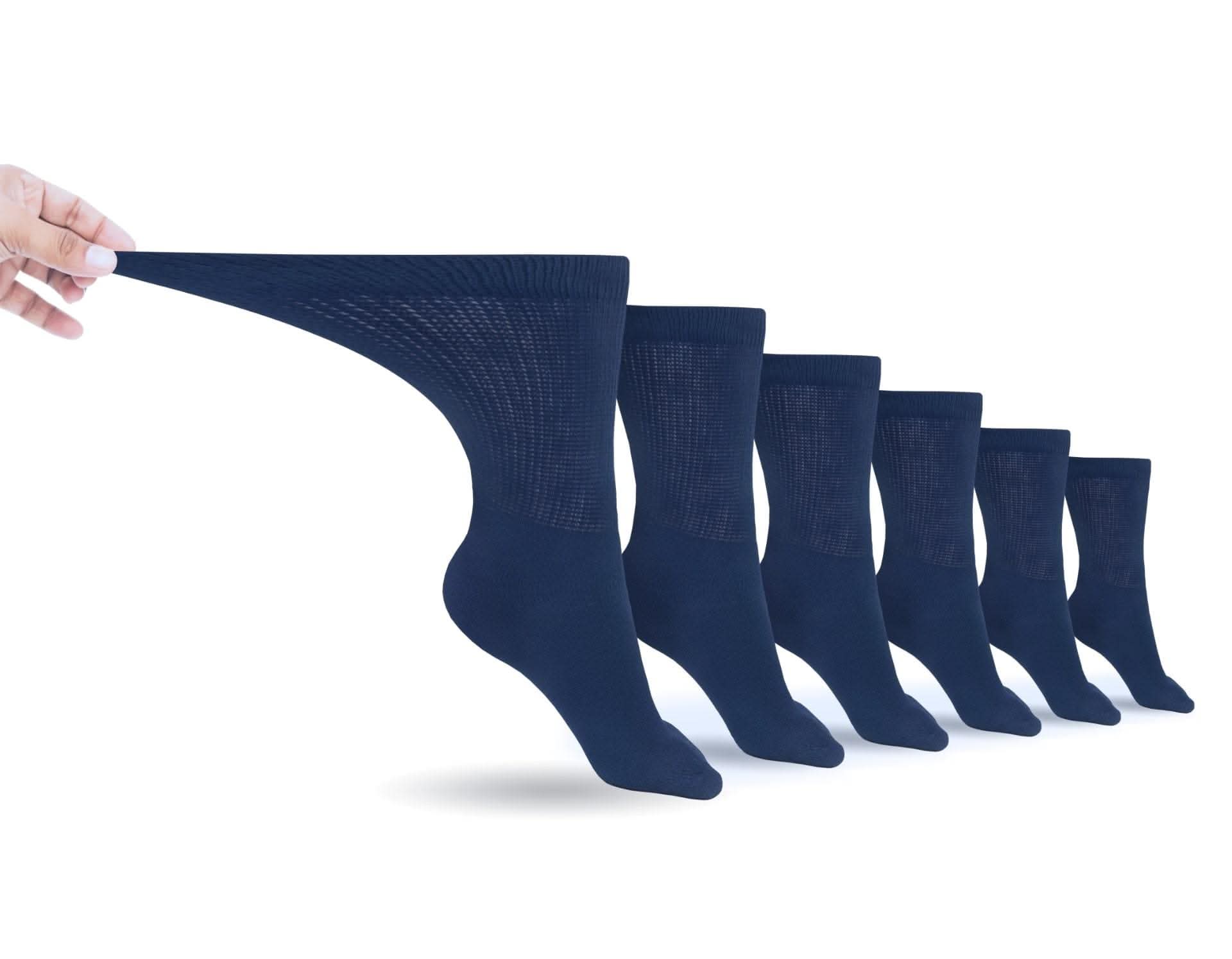 Men's Cotton Diabetic Crew Socks (6 Pair) - P's One-Stop Shop 