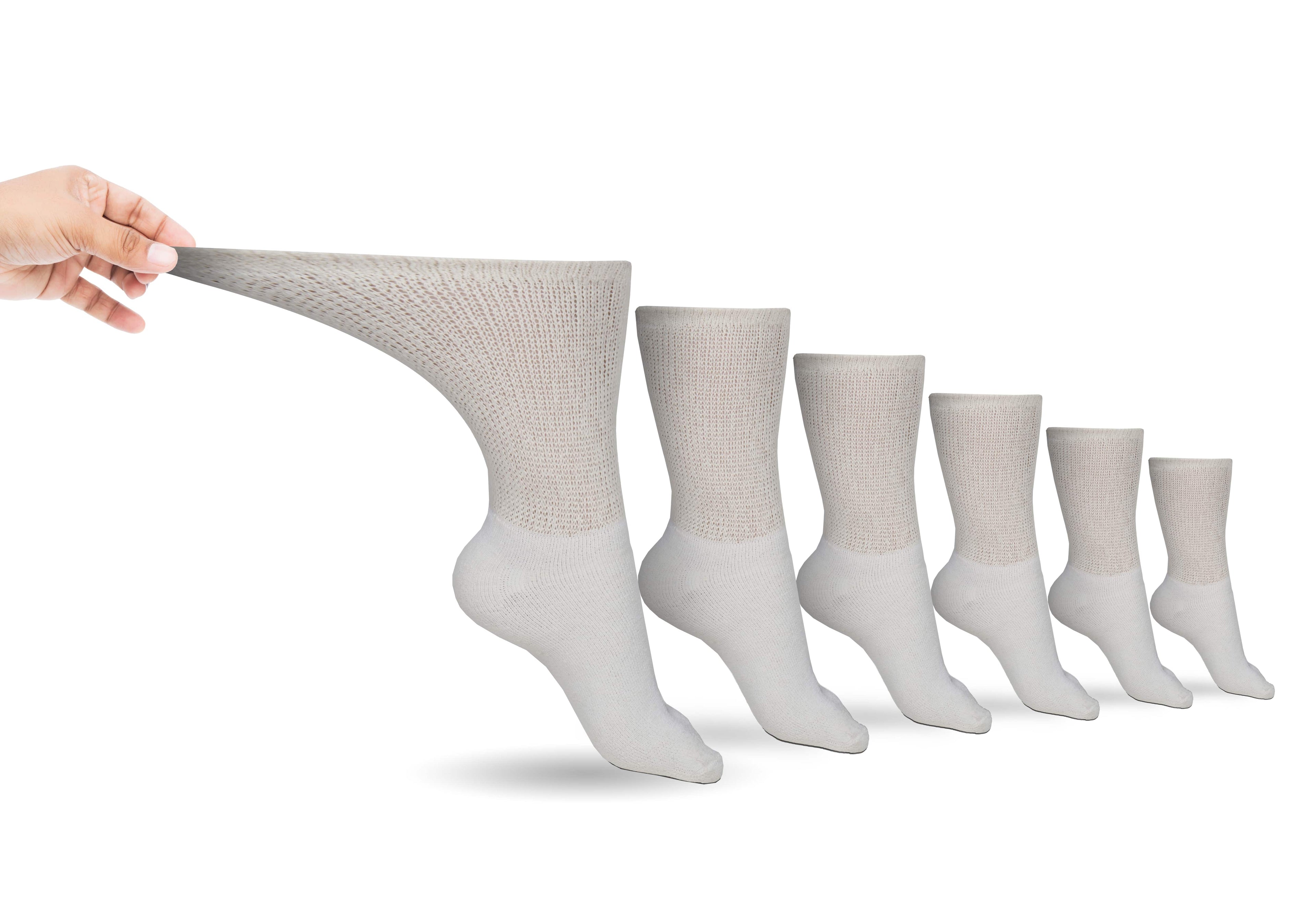 Men's Cotton Diabetic Crew Socks (6 Pair) - P's One-Stop Shop 