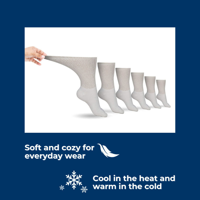 Men's Cotton Diabetic Crew Socks (6 Pair) - P's One-Stop Shop 