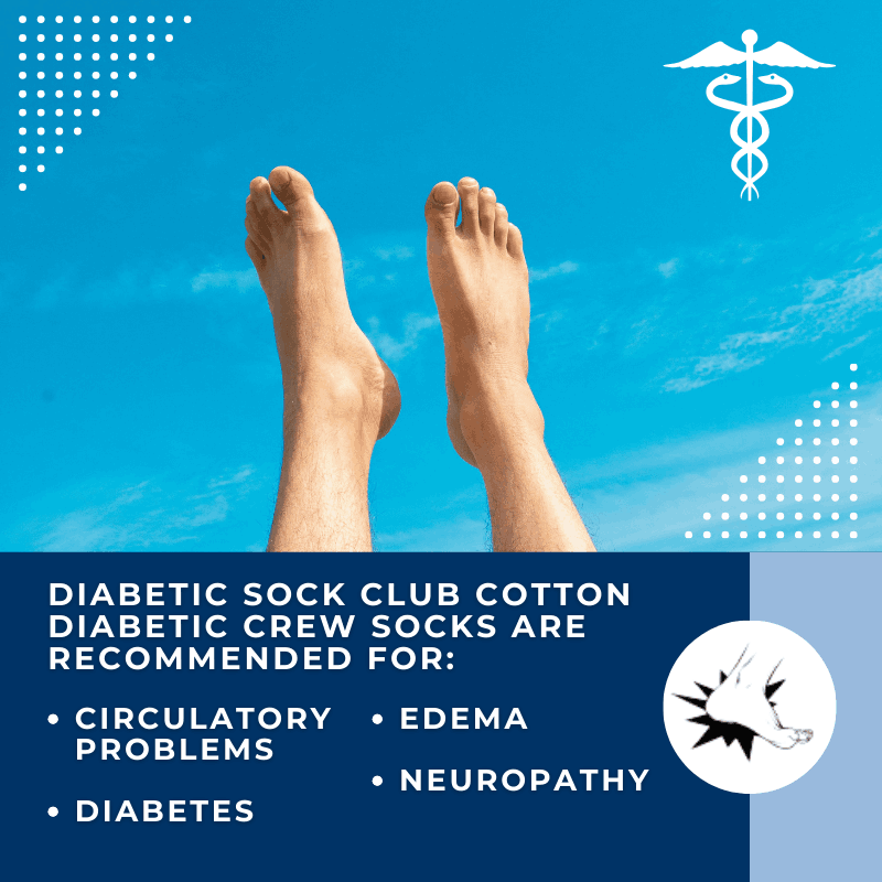 Men's Cotton Diabetic Crew Socks (6 Pair) - P's One-Stop Shop 