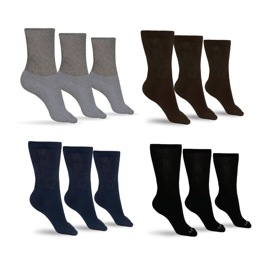 Men's Cotton Diabetic Crew Socks (Assorted) - P's One-Stop Shop 