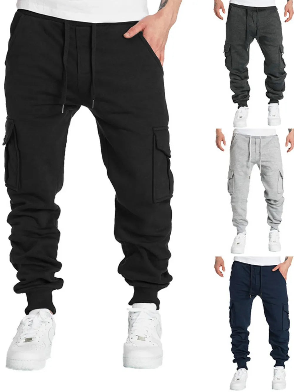Men's Drawstring Pants with Pockets - P's One-Stop Shop 
