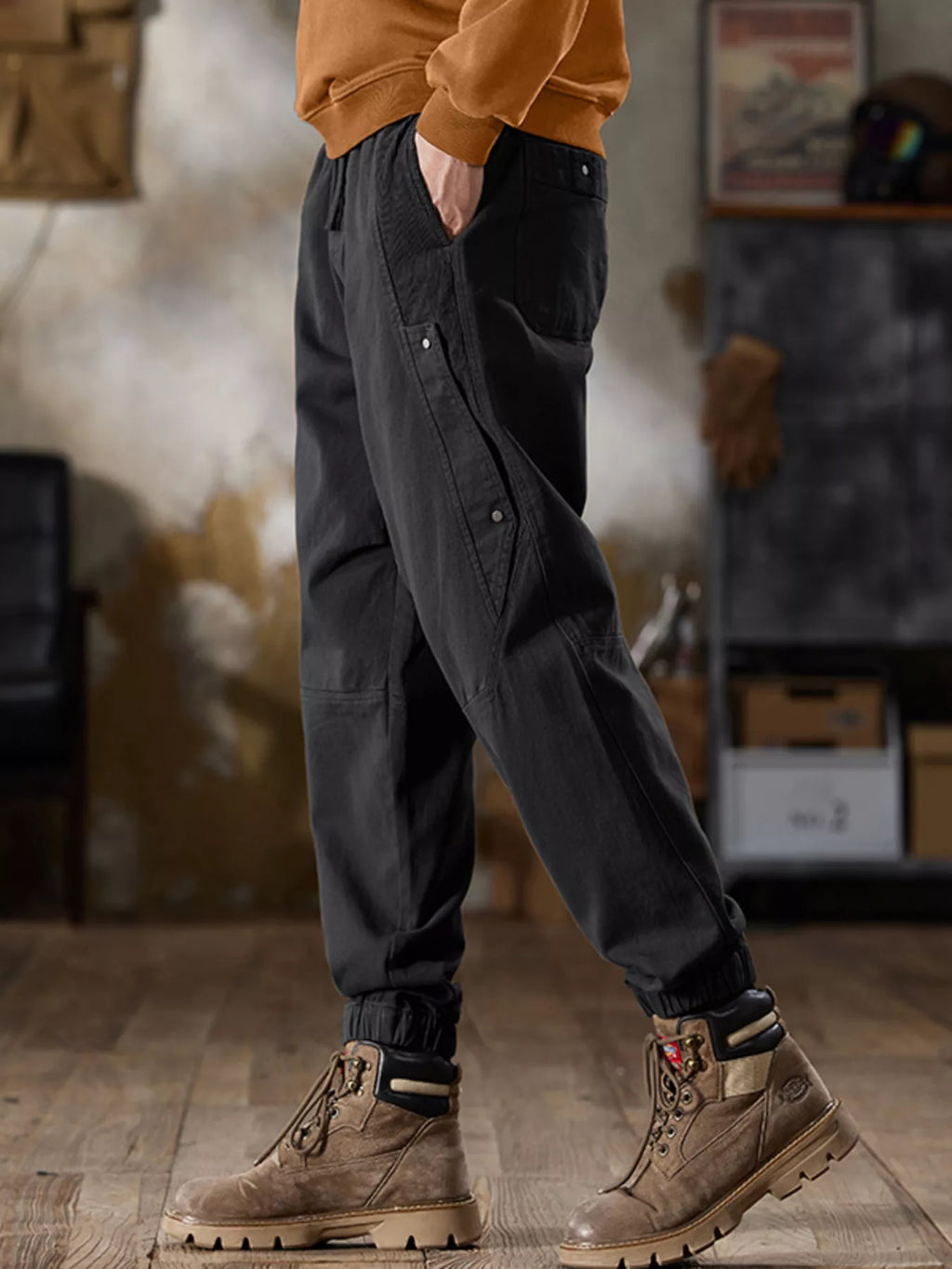 Men's Full Size Casual Drawstring Cargo Joggers Plus Size - P's One-Stop Shop 