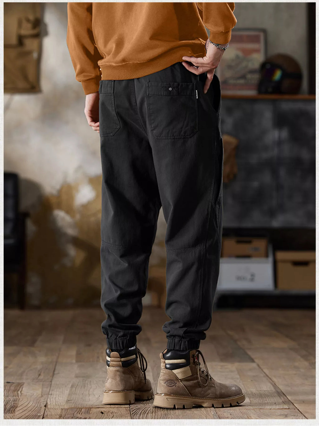 Men's Full Size Casual Drawstring Cargo Joggers Plus Size - P's One-Stop Shop 