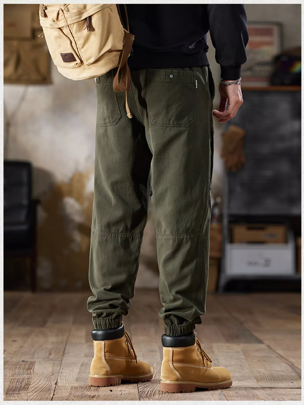 Men's Full Size Casual Drawstring Cargo Joggers Plus Size - P's One-Stop Shop 