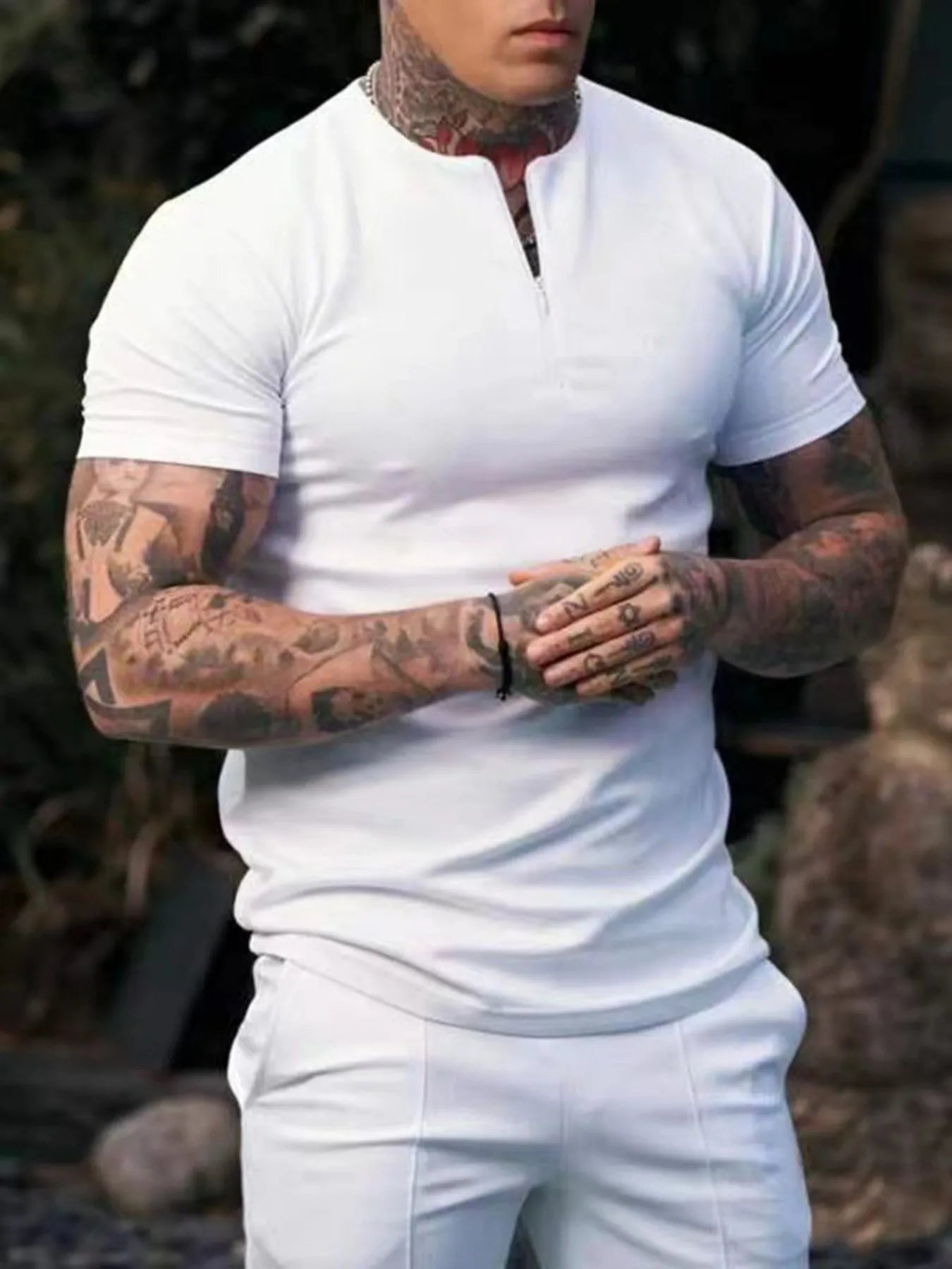 Men's Notched Short Sleeve Active T-Shirt - P's One-Stop Shop 