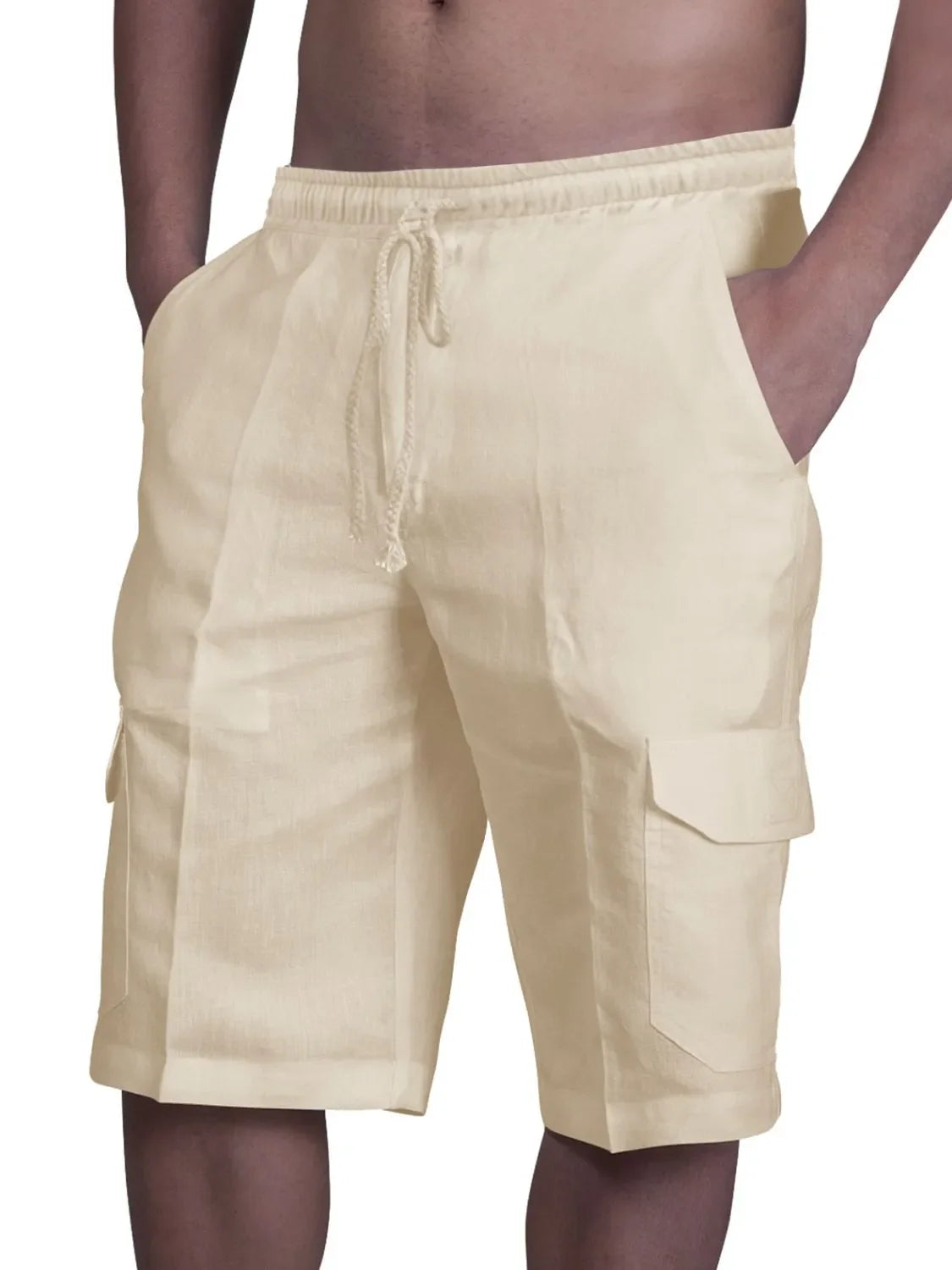Men's Plus Size Drawstring Pocketed Shorts - P's One-Stop Shop 