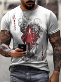 Men's Plus Size Graphic Round Neck Short Sleeve T-Shirt - P's One-Stop Shop 