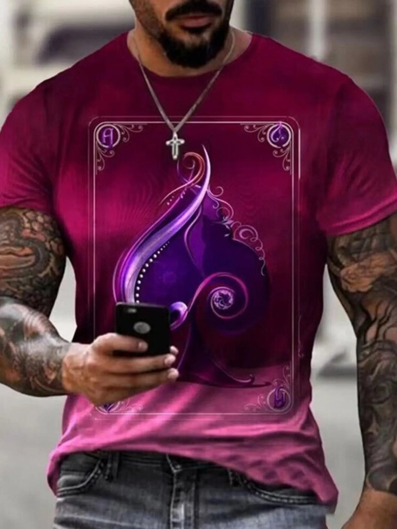 Men's Plus Size Graphic Round Neck Short Sleeve T-Shirt - P's One-Stop Shop 