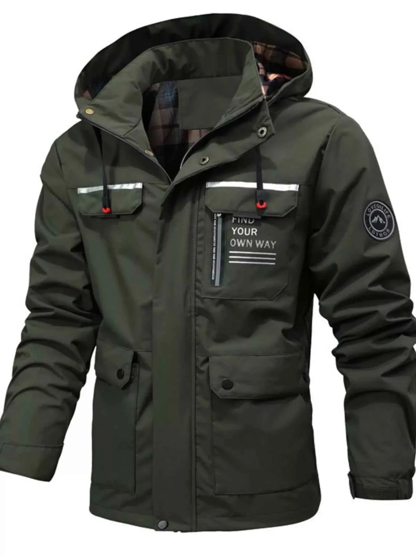 Men's Plus Size Hooded Outdoor Windproof Coat - P's One-Stop Shop 