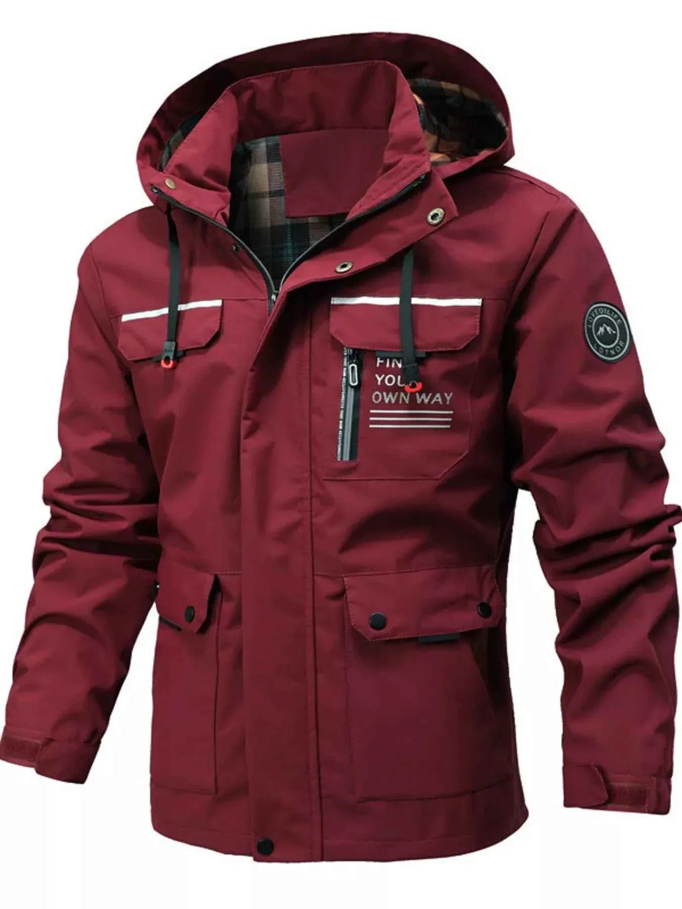 Men's Plus Size Hooded Outdoor Windproof Coat - P's One-Stop Shop 