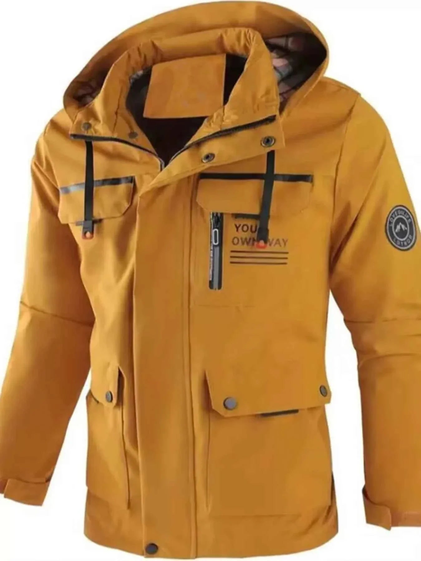 Men's Plus Size Hooded Outdoor Windproof Coat - P's One-Stop Shop 