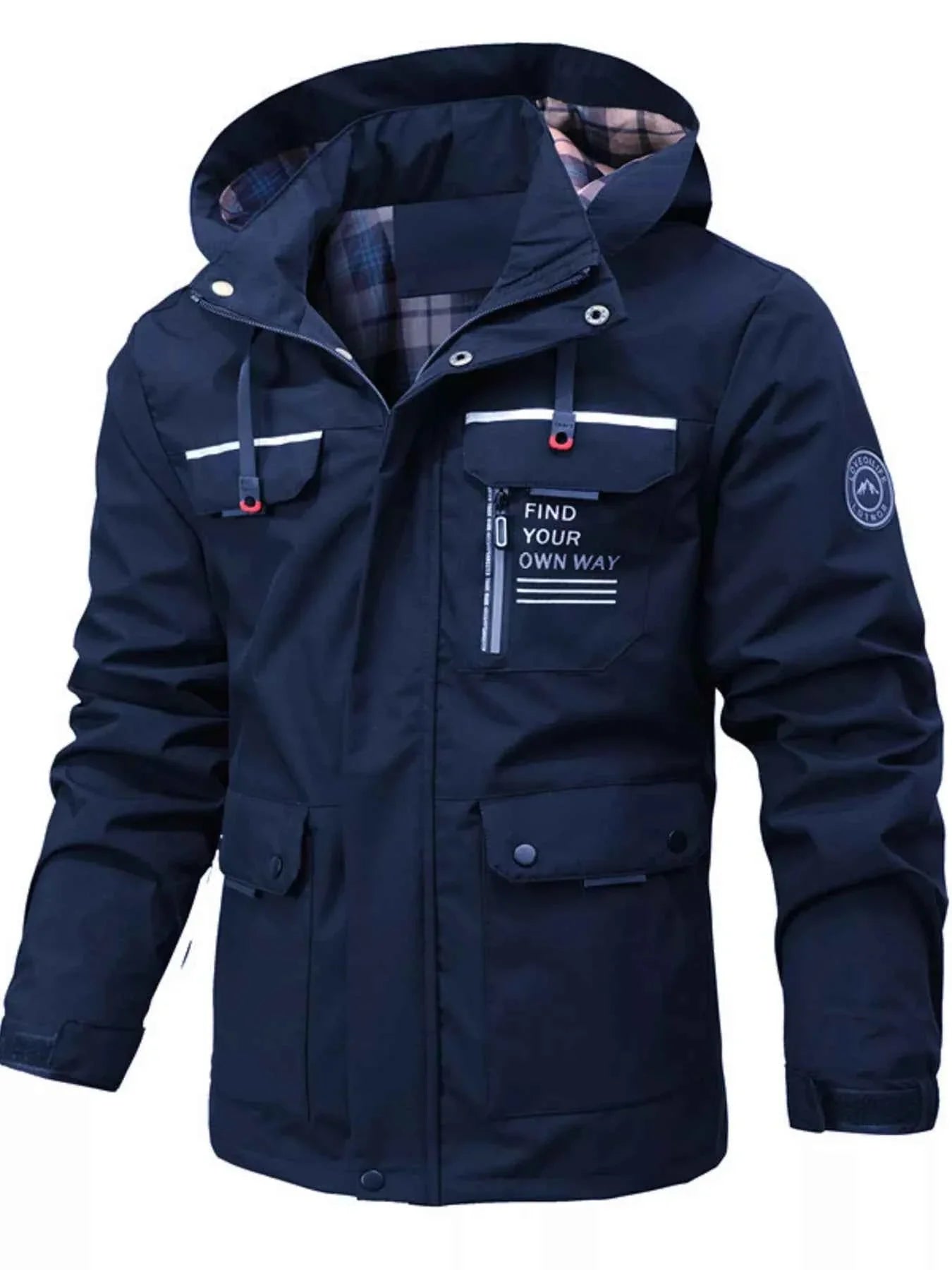 Men's Plus Size Hooded Outdoor Windproof Coat - P's One-Stop Shop 