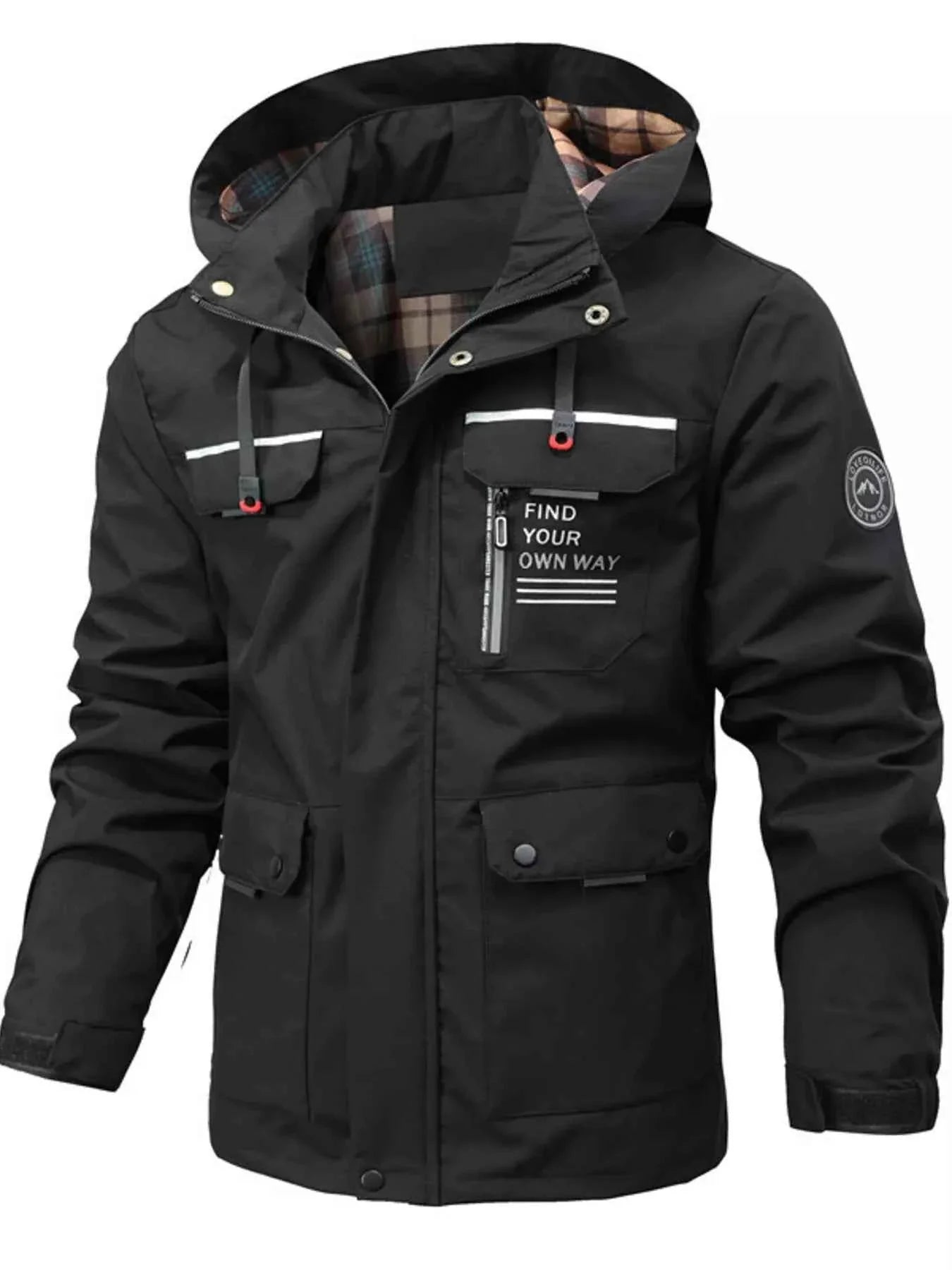 Men's Plus Size Hooded Outdoor Windproof Coat - P's One-Stop Shop 
