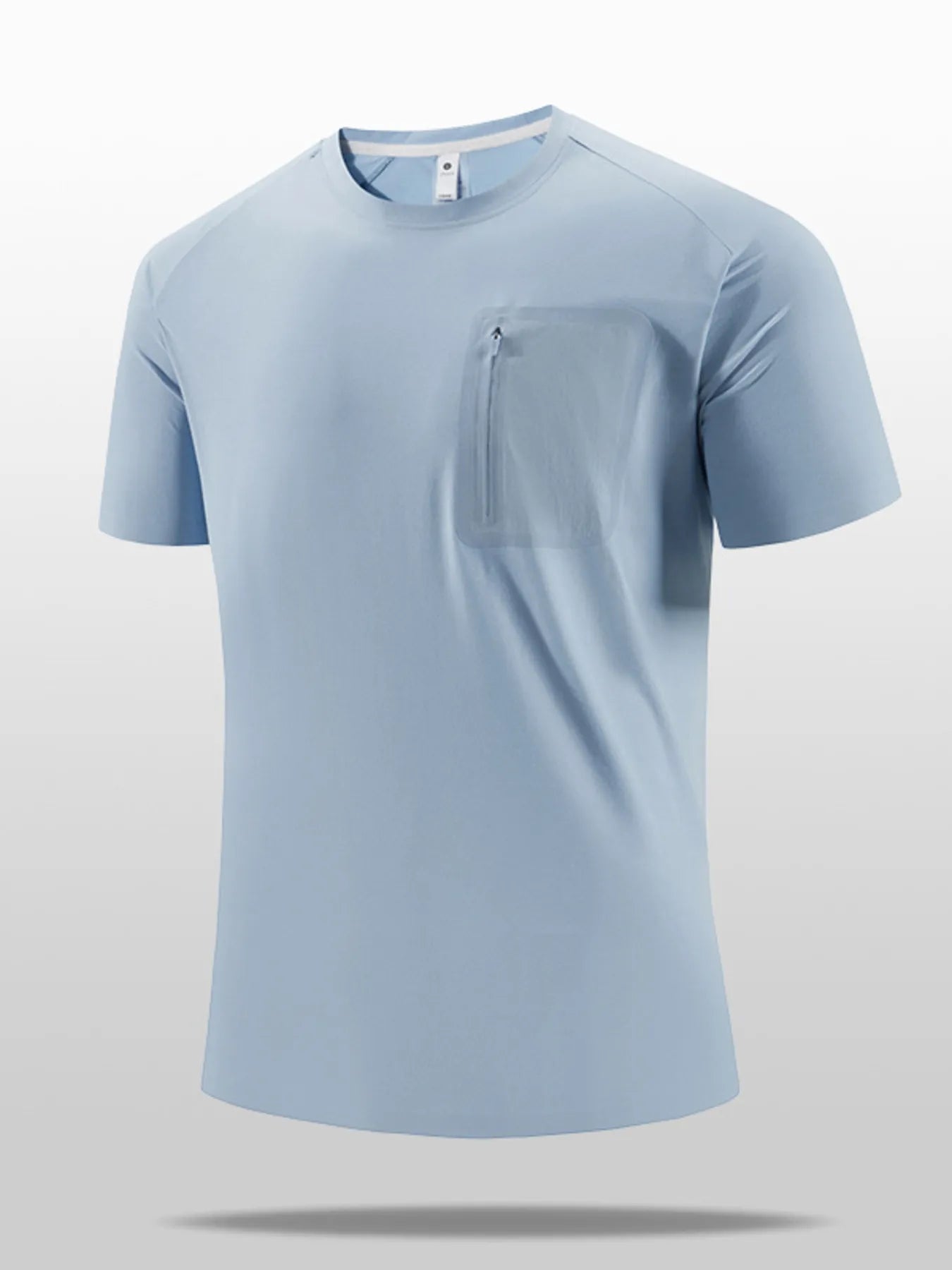 Men's Plus Size Quick-Dry T-Shirt with Zipper Pocket - P's One-Stop Shop 