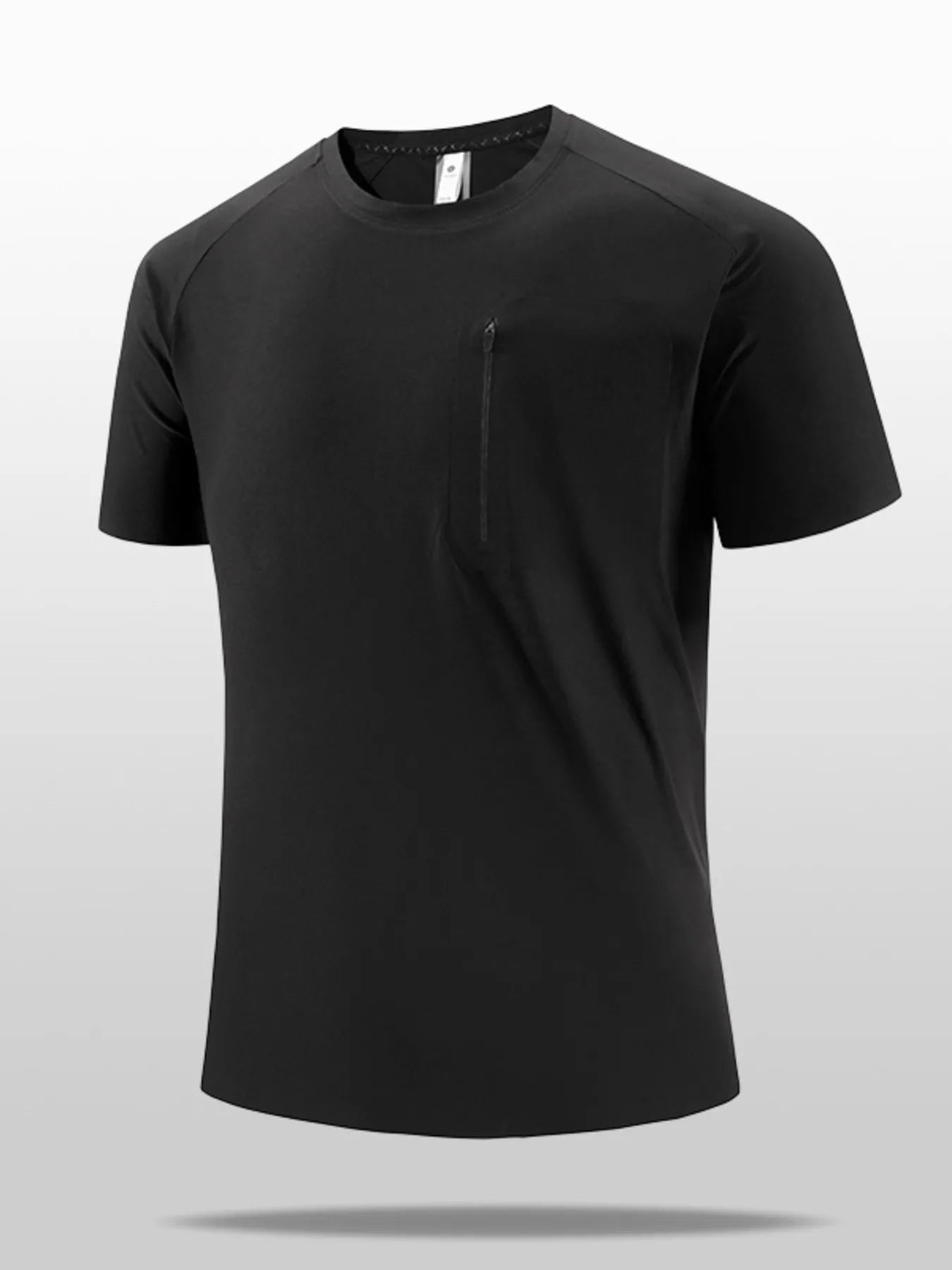 Men's Plus Size Quick-Dry T-Shirt with Zipper Pocket - P's One-Stop Shop 