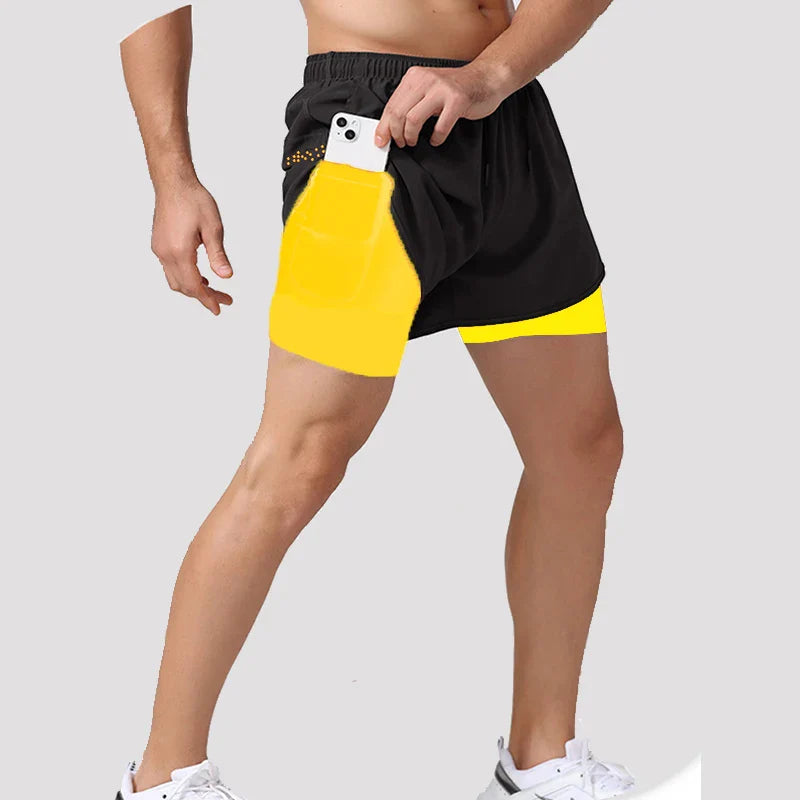 Men's Running Shorts 2 In 1 Quick Dry - P's One-Stop Shop 