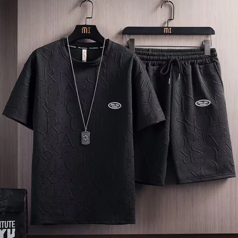 Men's Waffle Summer Casual Tracksuit Set - P's One-Stop Shop 